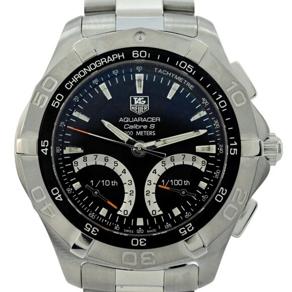 Men's 43mm Tag Heuer Aquaracer Calibre S Black Dial 300M SS Watch